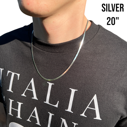 925 Sterling Silver 3mm Herringbone Chain Necklace