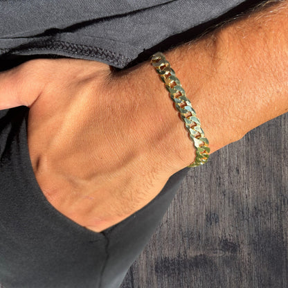 925 Sterling Silver 8mm Flat Curb Bracelet