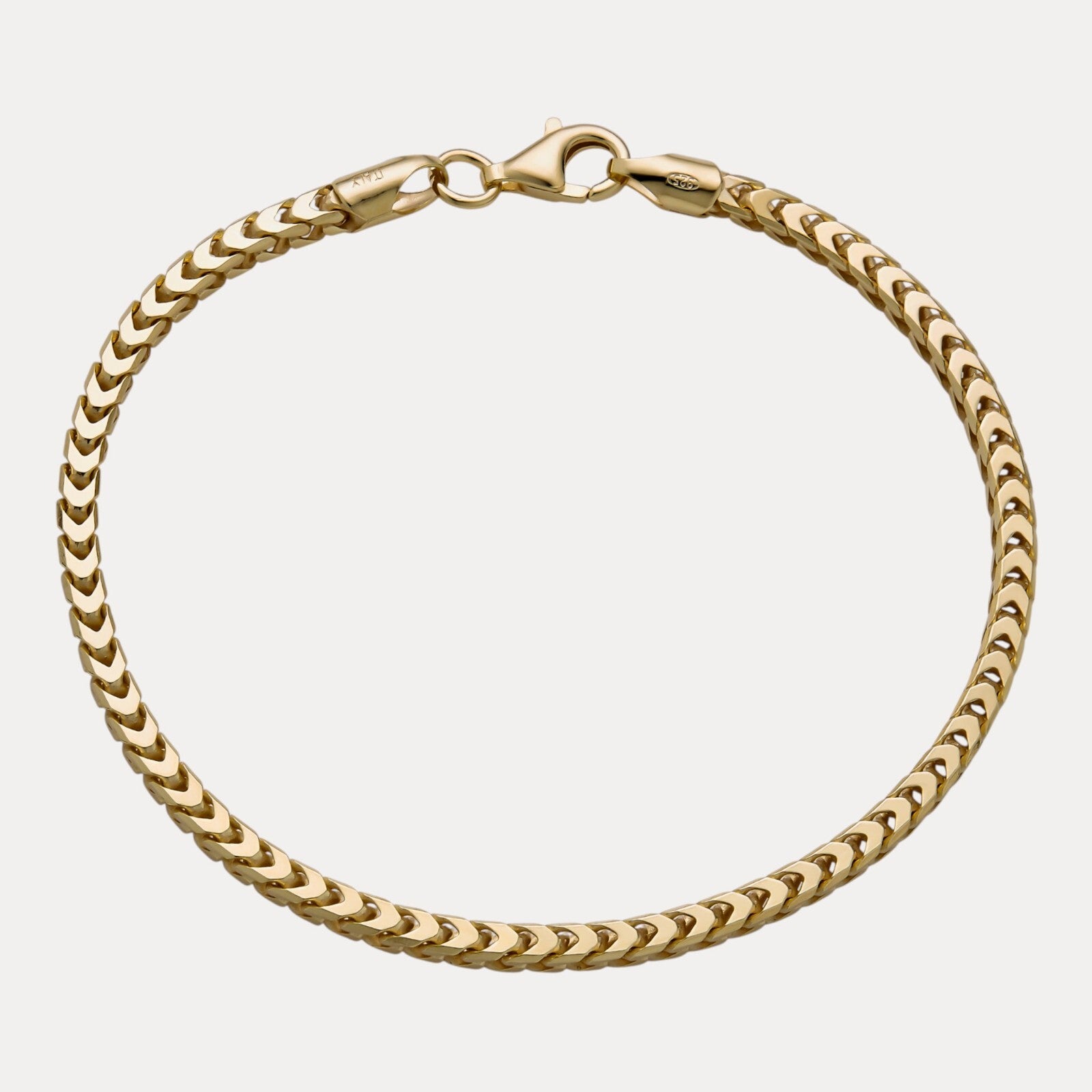 925 Sterling Silver 3mm Franco Bracelet