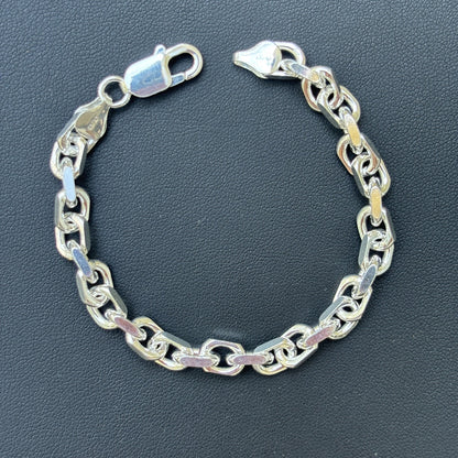 925 Sterling Silver 6mm Anchor Cable Bracelet