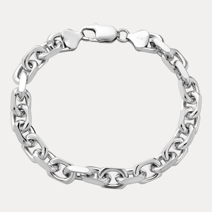 925 Sterling Silver 8mm Anchor Cable Bracelet