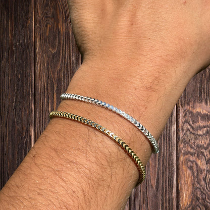 925 Sterling Silver 2.5mm Franco Bracelet