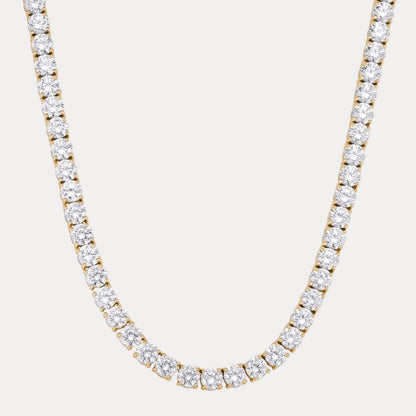 925 Sterling Silver 6mm Tennis Chain Necklace - CZ Or Moissanite