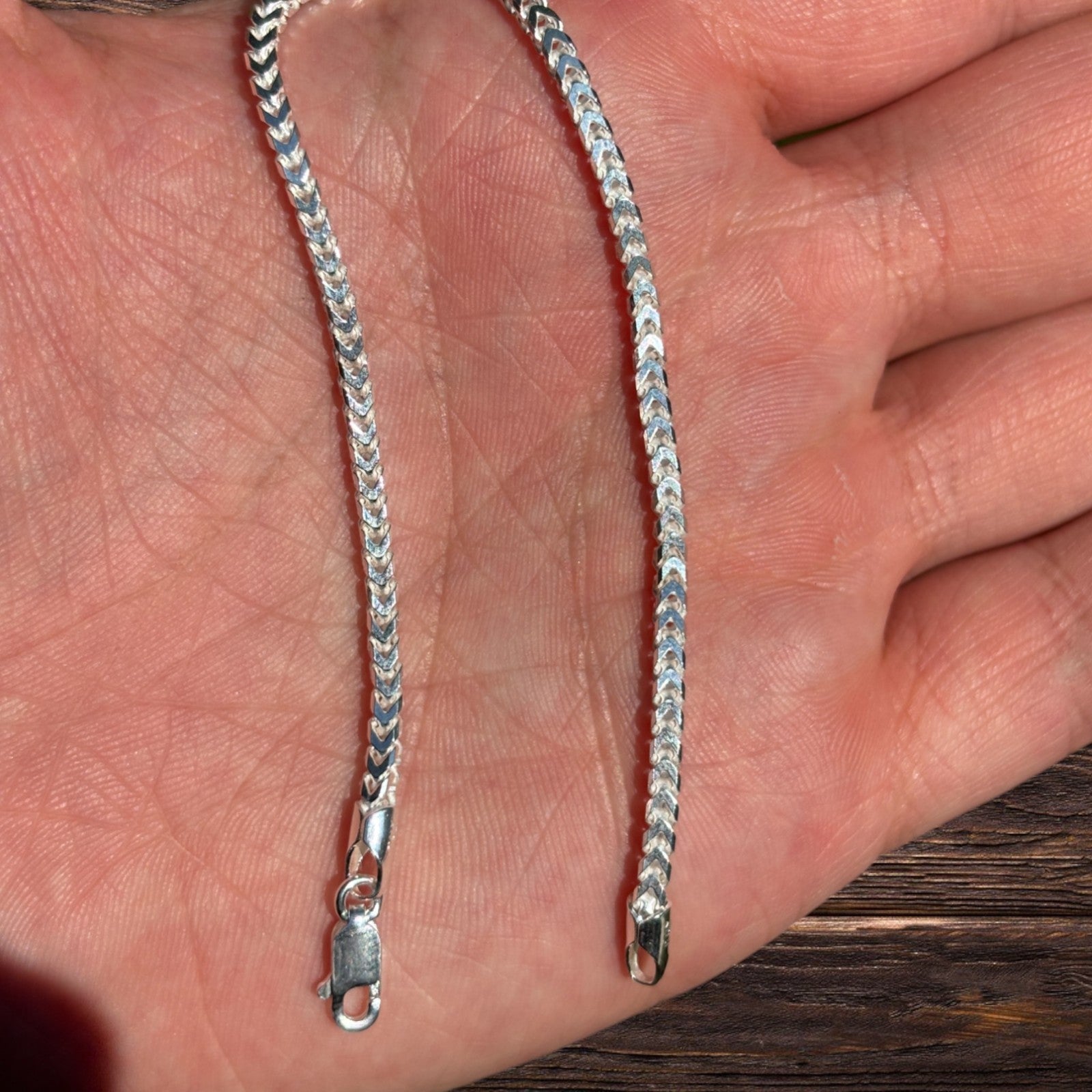 925 Sterling Silver 2.5mm Franco Bracelet