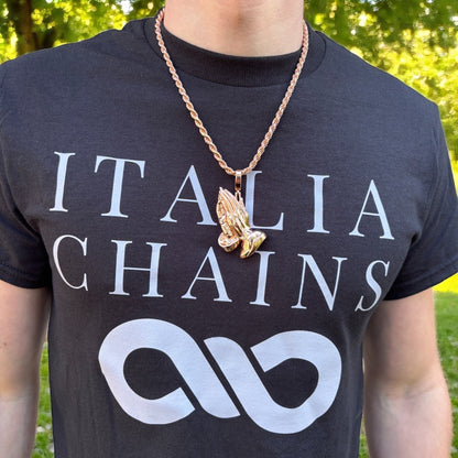 925 Sterling Silver Praying Hands Pendant - Large