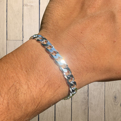 925 Sterling Silver 8mm Curb Bracelet