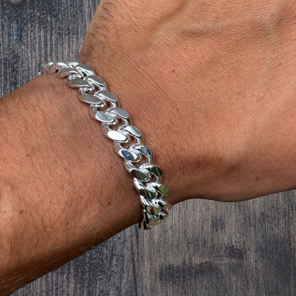 925 Sterling Silver 10mm Miami Cuban W. Box Clasp Bracelet