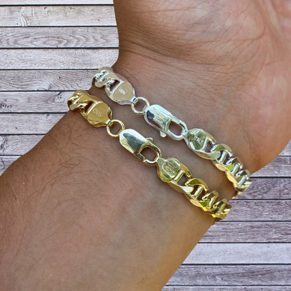 925 Sterling Silver 8mm Mariner Bracelet