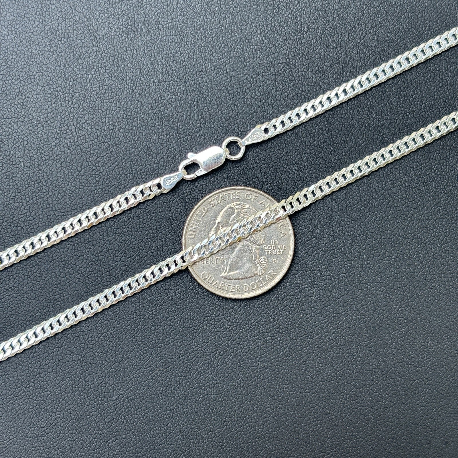 925 Sterling Silver 3.5mm Double Curb Chain Necklace