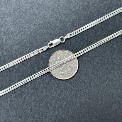 925 Sterling Silver 3.5mm Double Curb Chain Necklace
