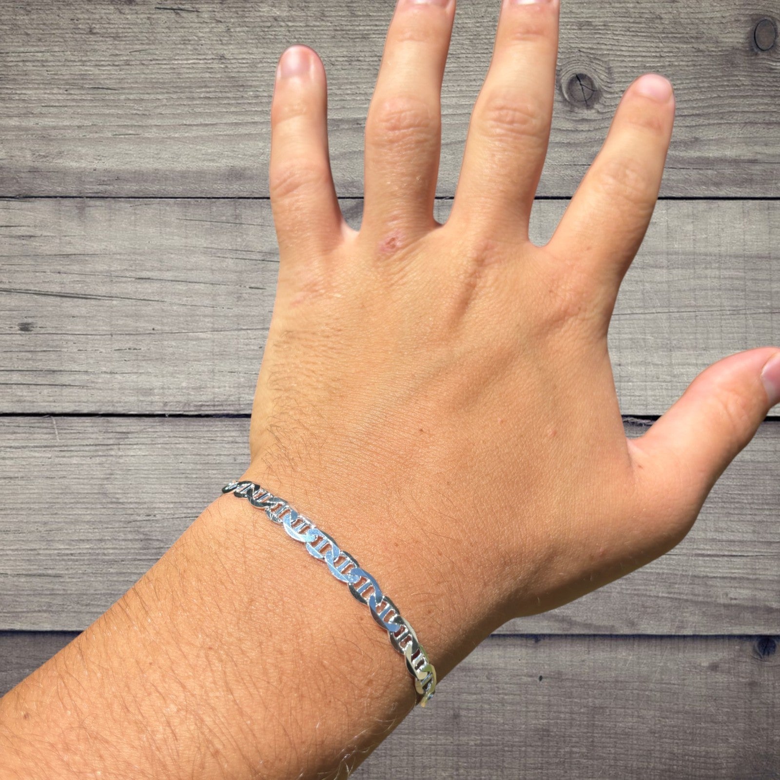 925 Sterling Silver 5mm Mariner Bracelet