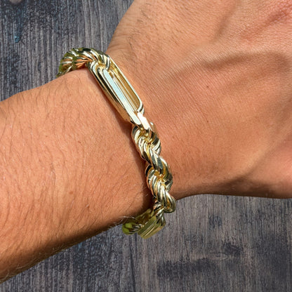 925 Sterling Silver 10mm Figarope Milano Bracelet