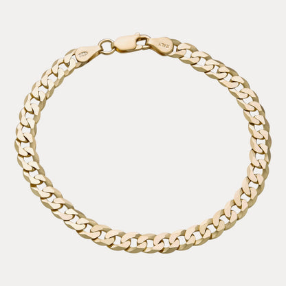 925 Sterling Silver 6mm Flat Curb Bracelet