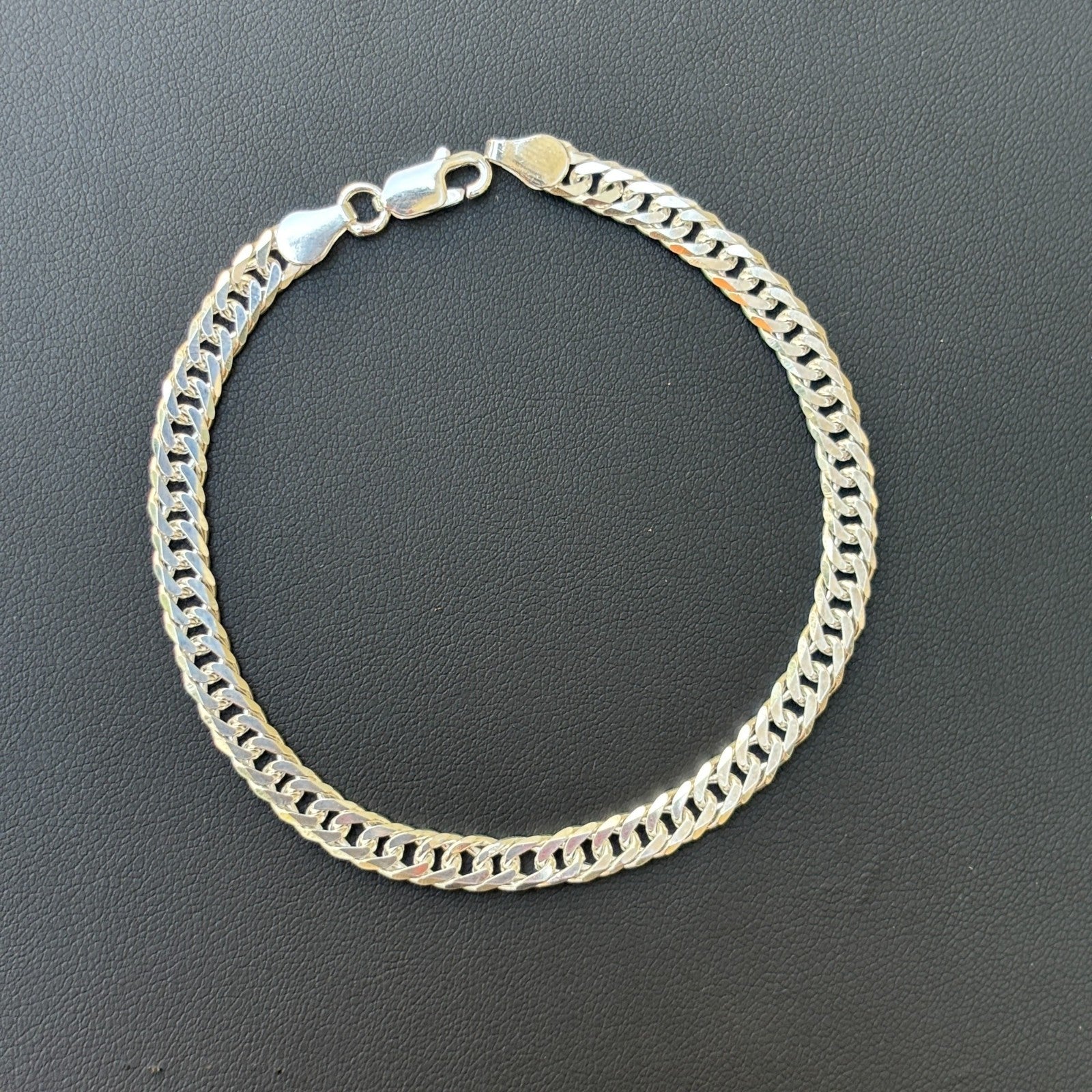 925 Sterling Silver 6mm Double Curb Bracelet