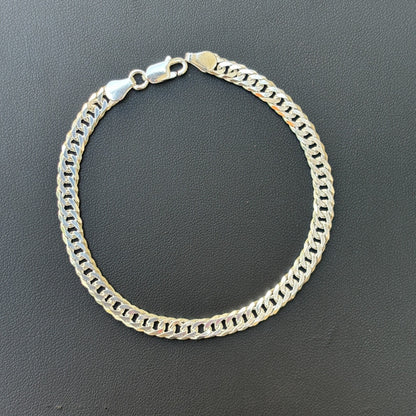 925 Sterling Silver 6mm Double Curb Bracelet