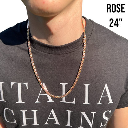 925 Sterling Silver 5mm Miami Cuban W. Box Clasp Chain Necklace