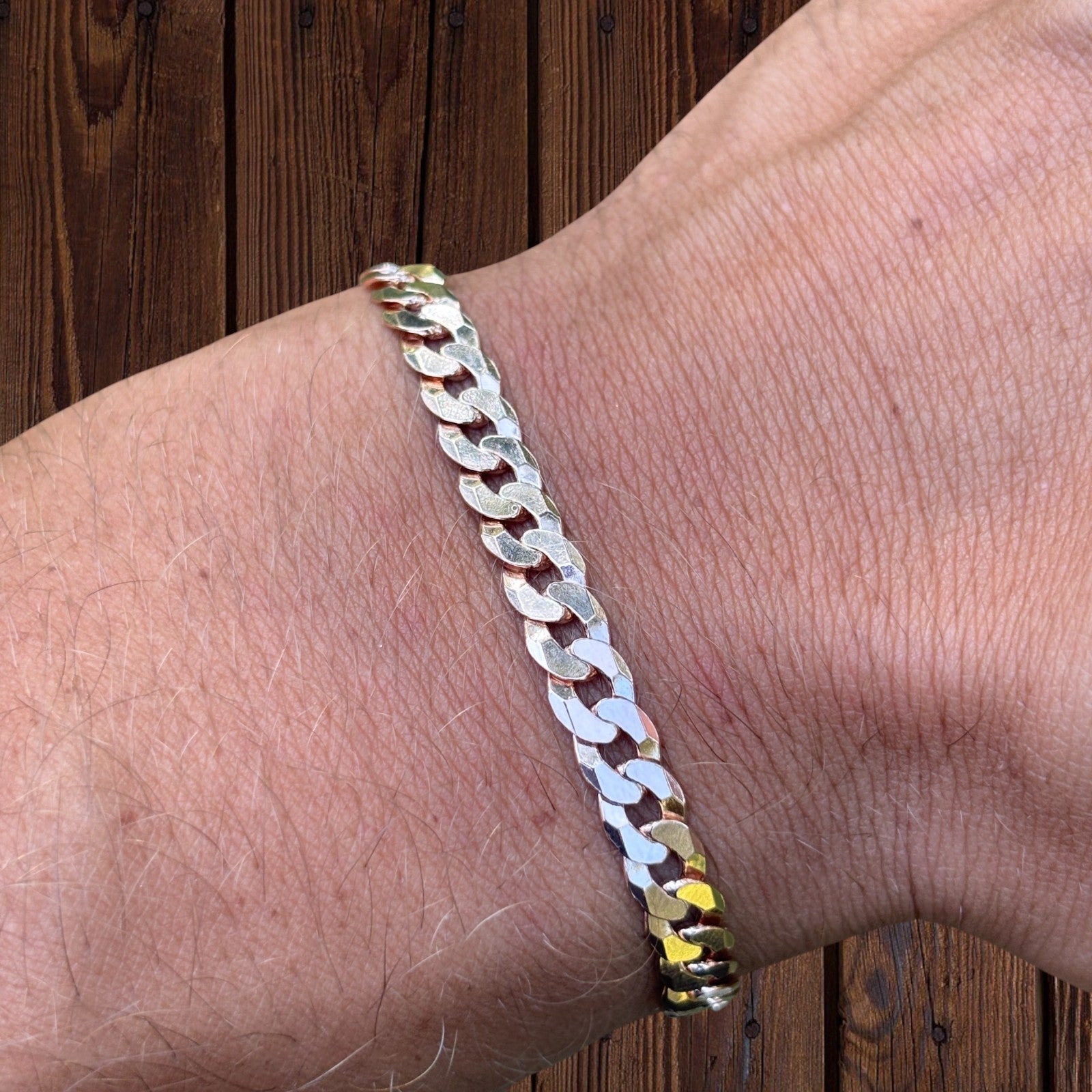 925 Sterling Silver 6mm Flat Curb Bracelet