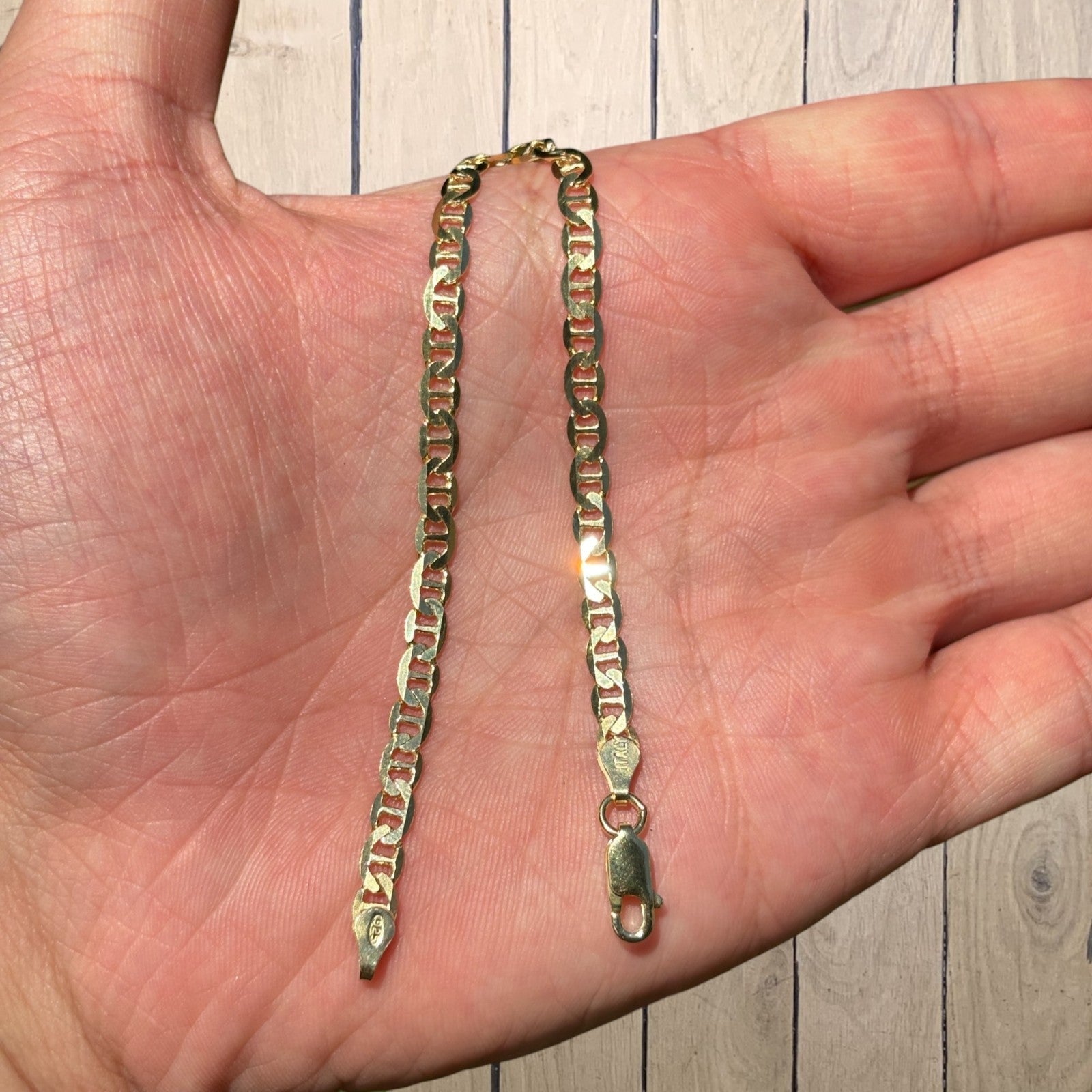 925 Sterling Silver 4mm Mariner Bracelet
