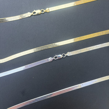 925 Sterling Silver 6mm Herringbone Chain Necklace