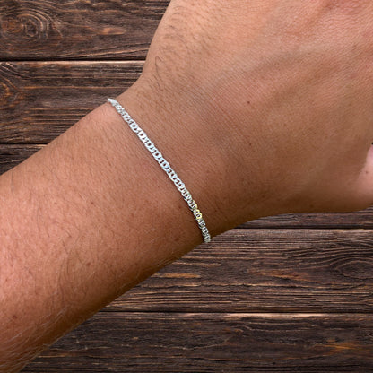 925 Sterling Silver 2.5mm Tiger Eye Bracelet