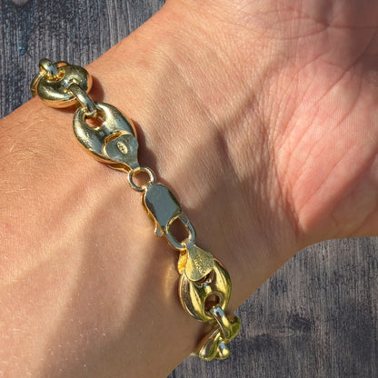 925 Sterling Silver 12mm Puffed Gucci Bracelet