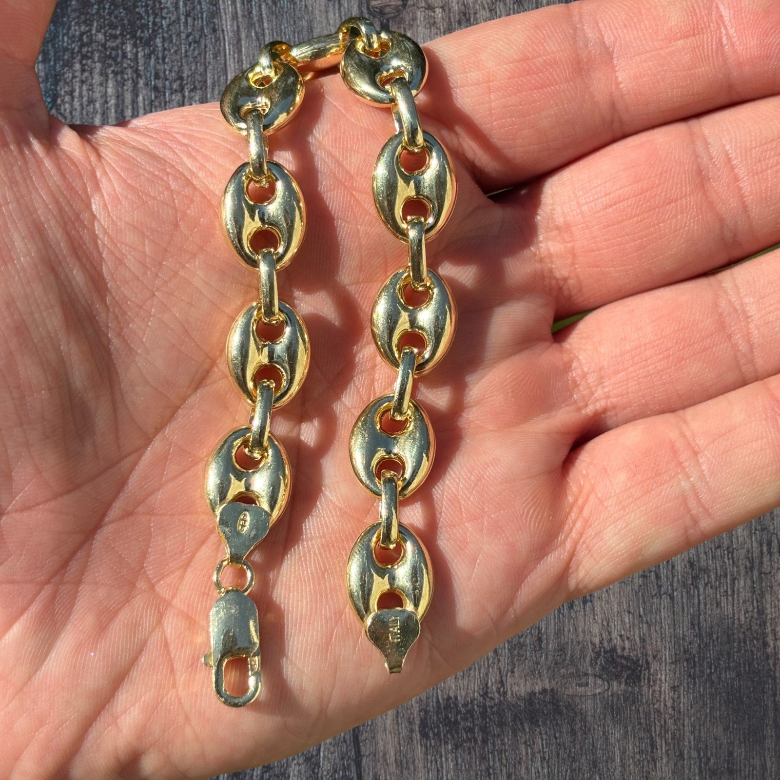 925 Sterling Silver 12mm Puffed Gucci Bracelet