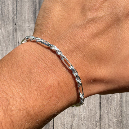 925 Sterling Silver 6mm Figarope Milano Bracelet