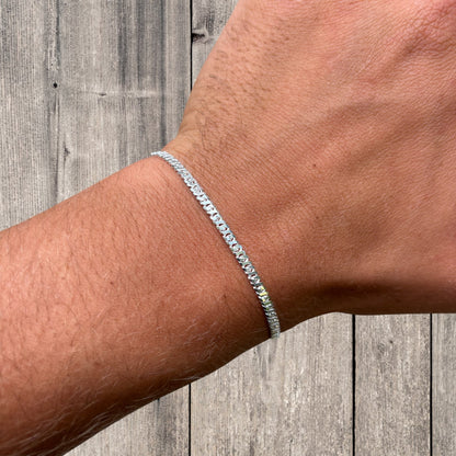 925 Sterling Silver 2.5mm Dollar Link Bracelet