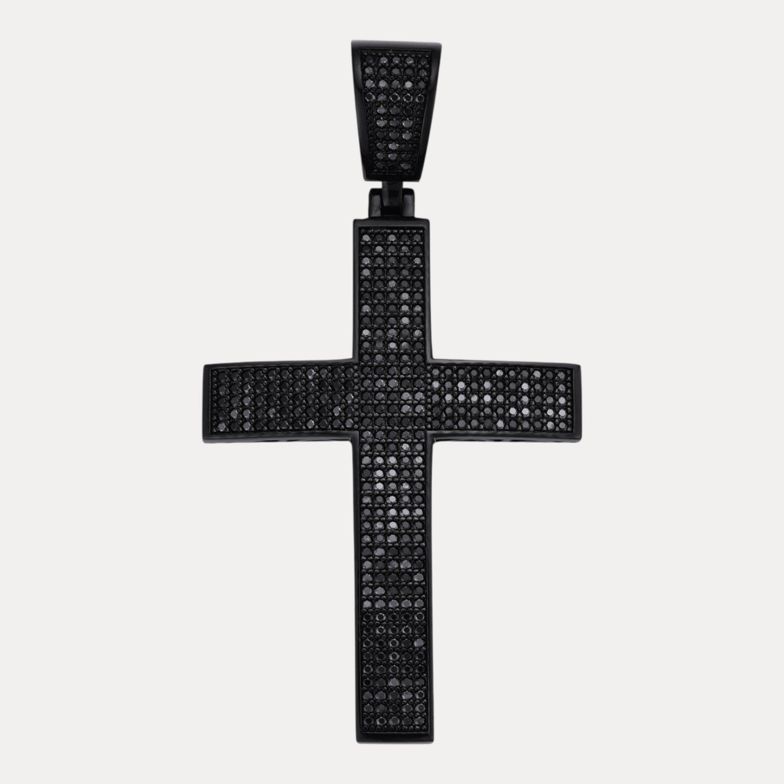 925 Sterling Silver Iced Out Cross Pendant With Moissanite