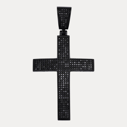 925 Sterling Silver Iced Out Cross Pendant With Moissanite