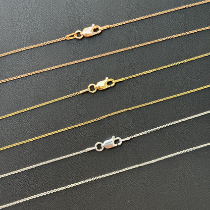 925 Sterling Silver 1mm Cable Chain Necklace