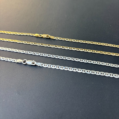 925 Sterling Silver 3mm Mariner Chain Necklace