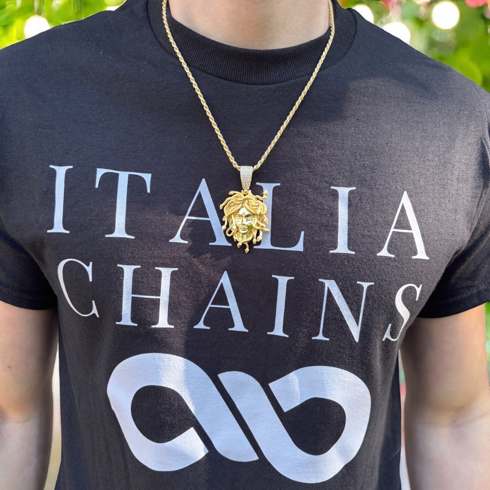 925 Sterling Silver Medusa Head Pendant With Moissanite - Medium