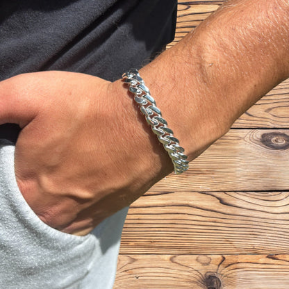 925 Sterling Silver 8mm Miami Cuban W. Box Clasp Bracelet