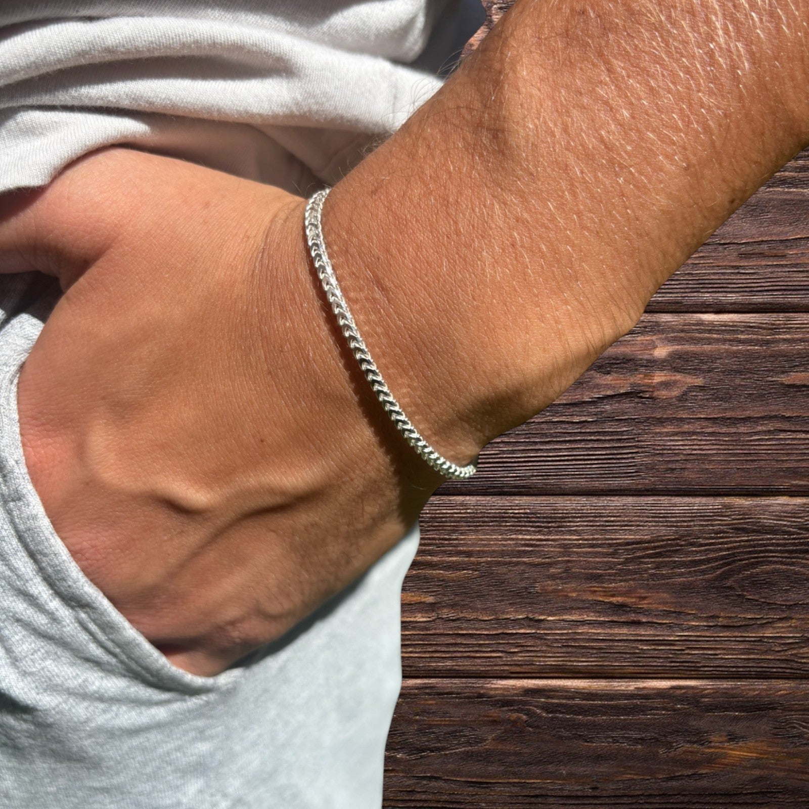 925 Sterling Silver 2.5mm Franco Bracelet