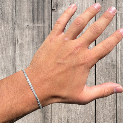 925 Sterling Silver 2.5mm Dollar Link Bracelet