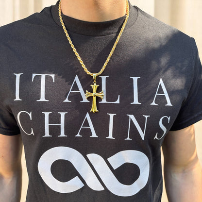 925 Sterling Silver Cross Hearts Pendant - Large