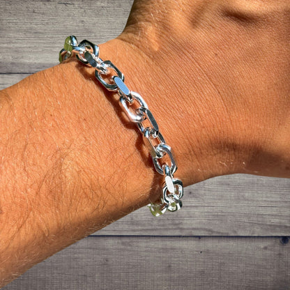 925 Sterling Silver 8mm Anchor Cable Bracelet