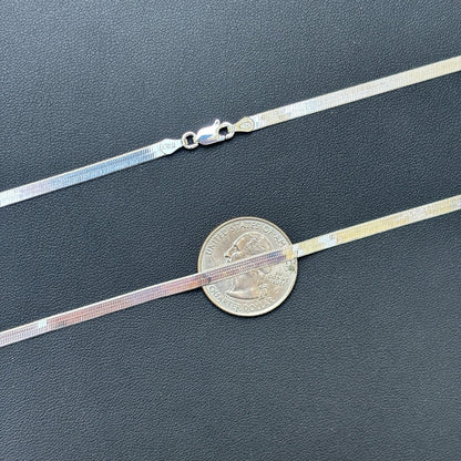 925 Sterling Silver 3.5mm Herringbone Chain Necklace
