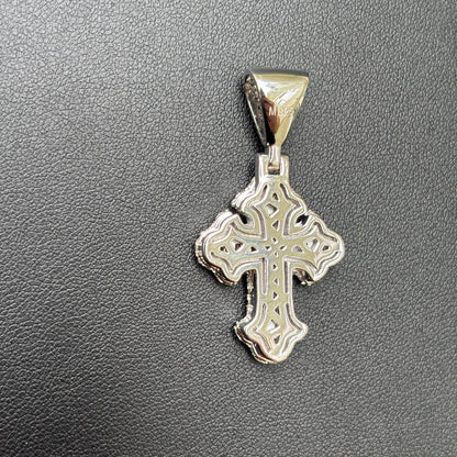925 Sterling Silver Gothic Cross With Moissanite - Small