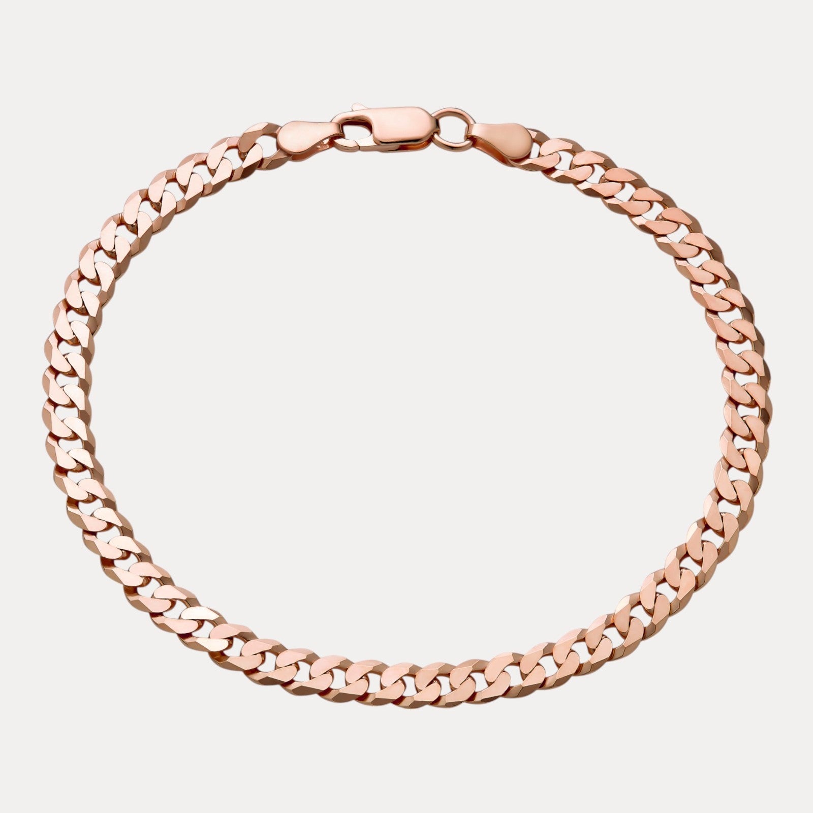 925 Sterling Silver 5mm Flat Curb Bracelet