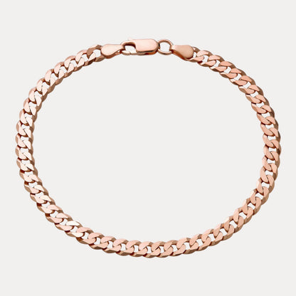 925 Sterling Silver 5mm Flat Curb Bracelet