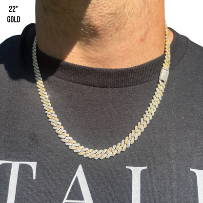 925 Sterling Silver 8mm Moissanite Miami Cuban Prong Chain Necklace