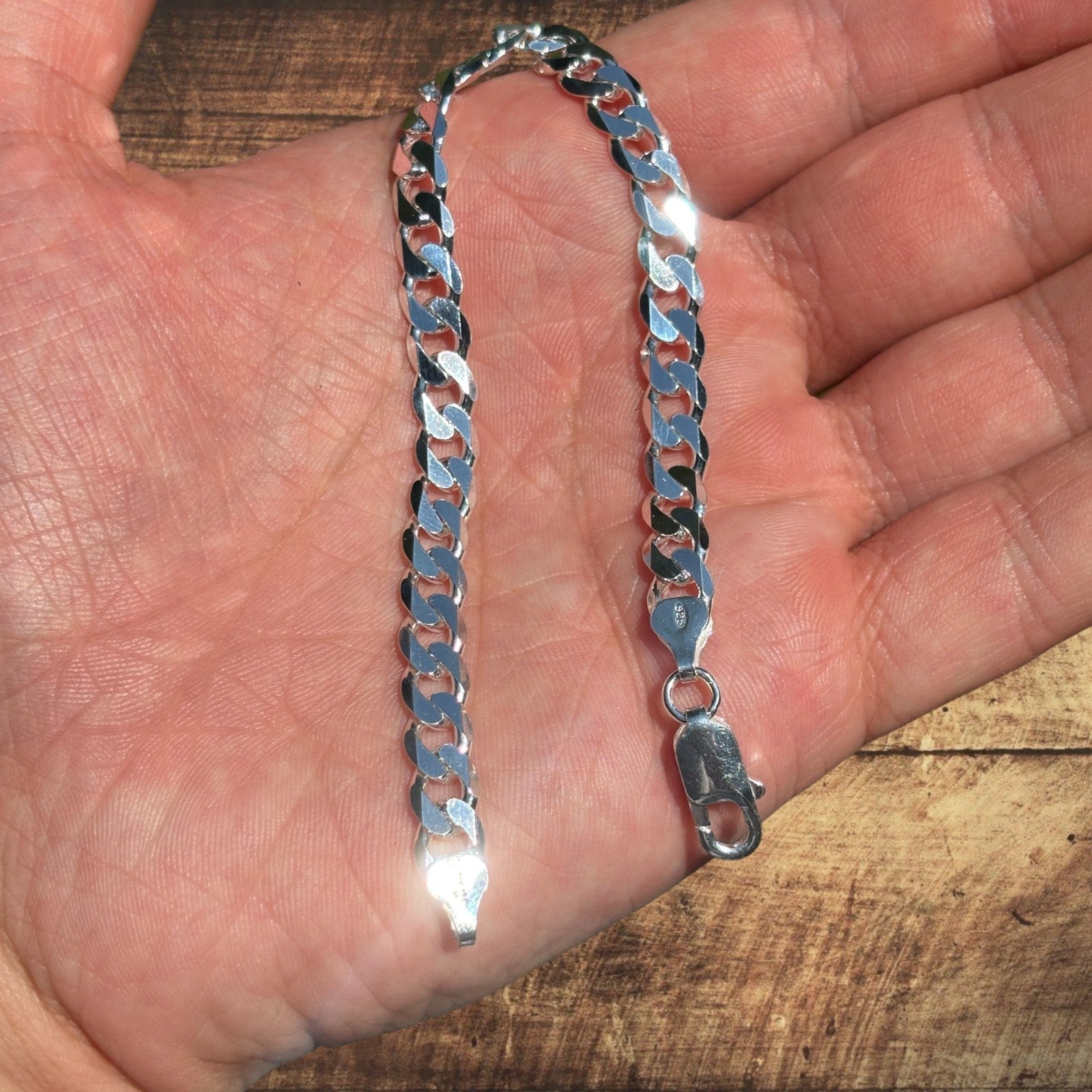 925 Sterling Silver 7mm Curb Bracelet