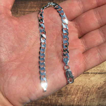 925 Sterling Silver 7mm Curb Bracelet