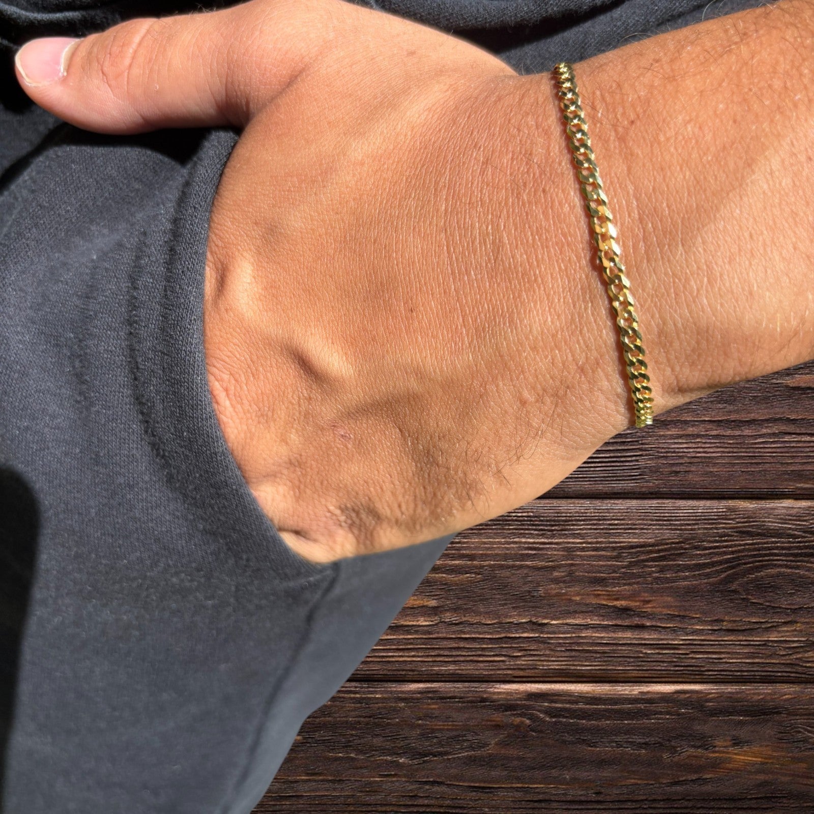 925 Sterling Silver 3mm Flat Curb Bracelet