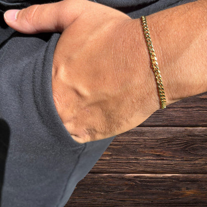 925 Sterling Silver 3mm Flat Curb Bracelet