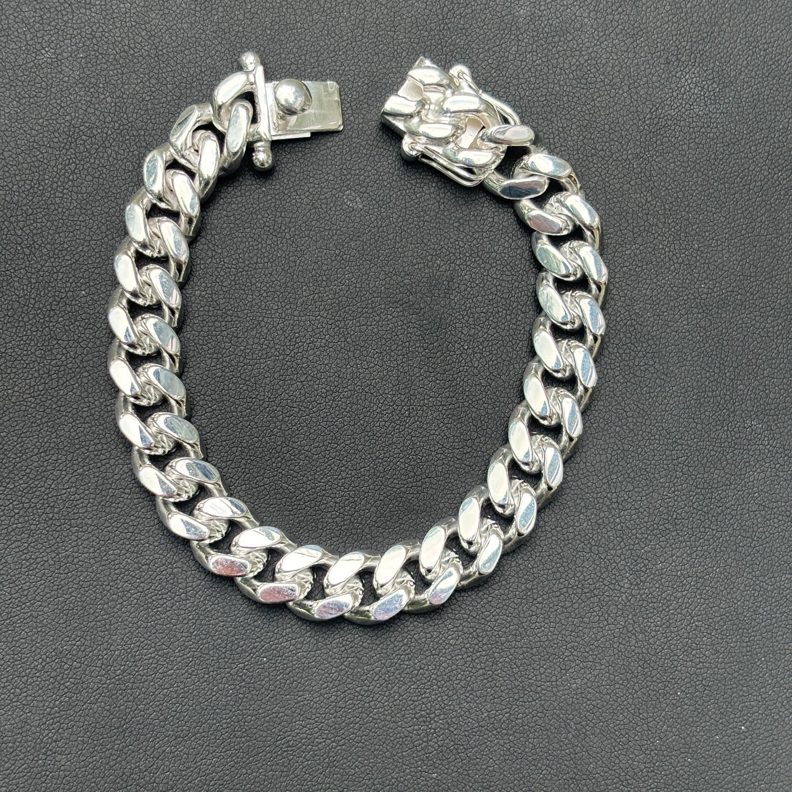 925 Sterling Silver 10mm Miami Cuban W. Box Clasp Bracelet