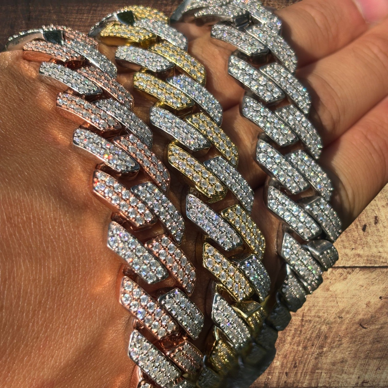 925 Sterling Silver 20mm Moissanite Miami Cuban Prong Chain Necklace