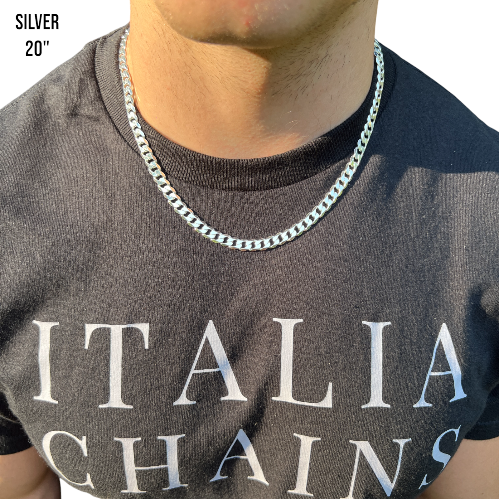 925 Sterling Silver 7mm Curb Chain Necklace